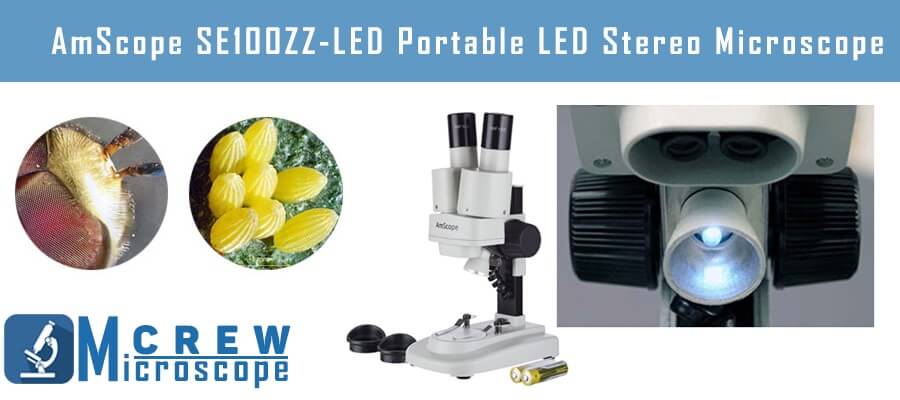AmScope SE100ZZ LED Portable LED Stereo Microscope