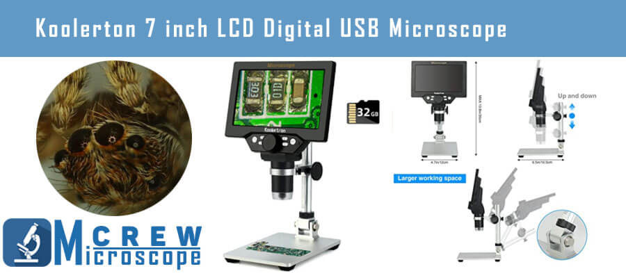 Koolerton 7 inch LCD Digital USB Microscope