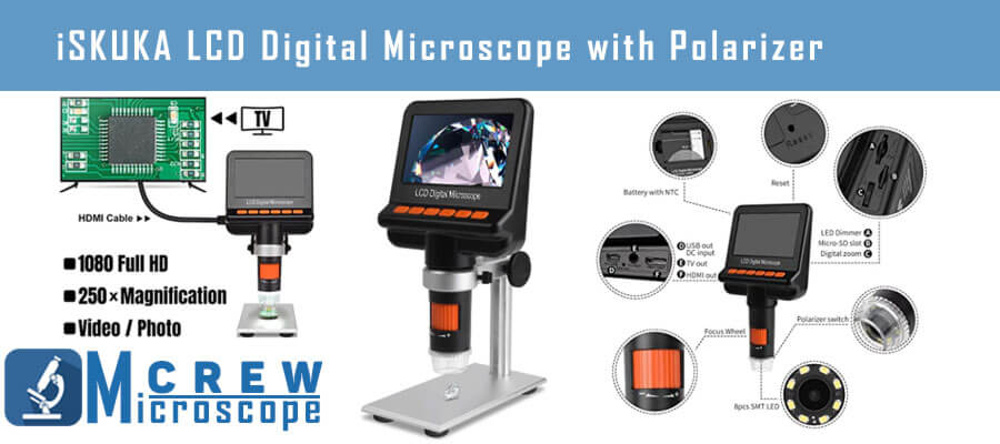 iSKUKA LCD Digital Microscope with Polarizer