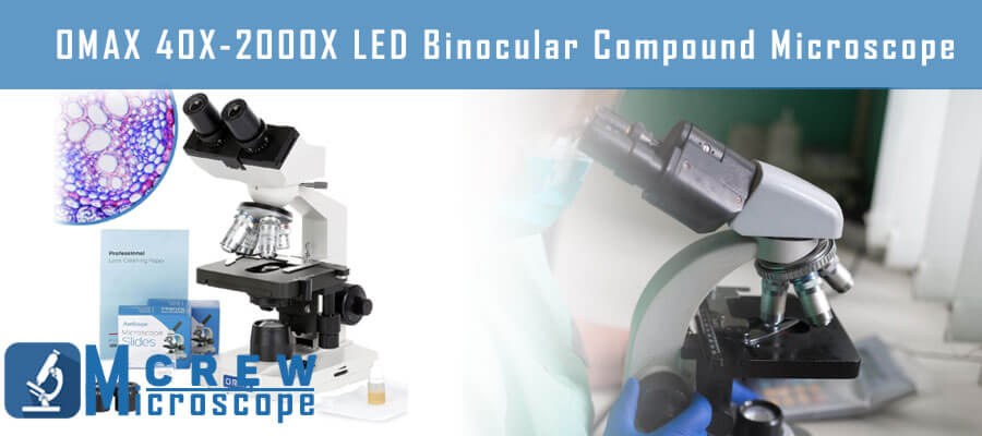 Sinher XSZ-2108A Professional Binocular Microscope 40X-2000X Magnification With Slides Set For Students & Home
