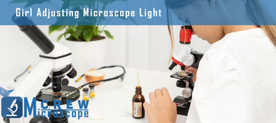 Girl-Adjusting-Microscope-Light